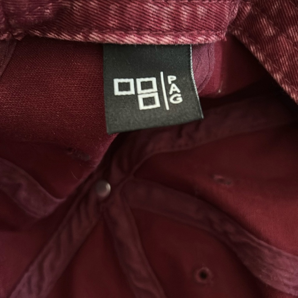 Deep Red Embroidered Cap - Picture 2 of 3